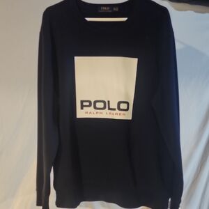 Polo Ralph Lauren Navy Sweatshirt with White and Red Logo